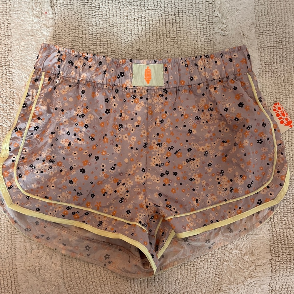 Free People Movement Purple and Orange Athletic Shorts